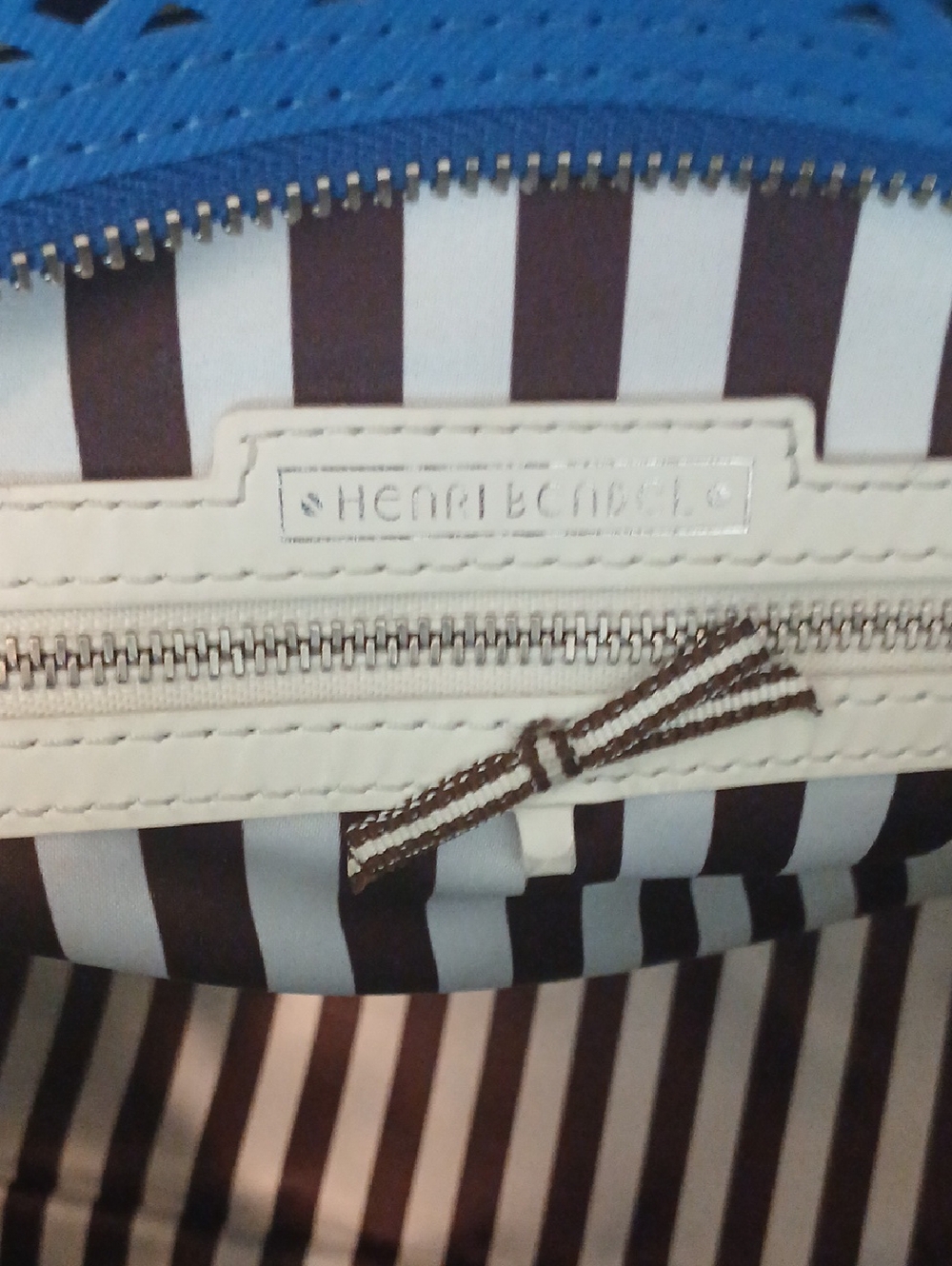 henri bendel Bright Blue Leather Tote with Signature Charm - Picture 9 of 9